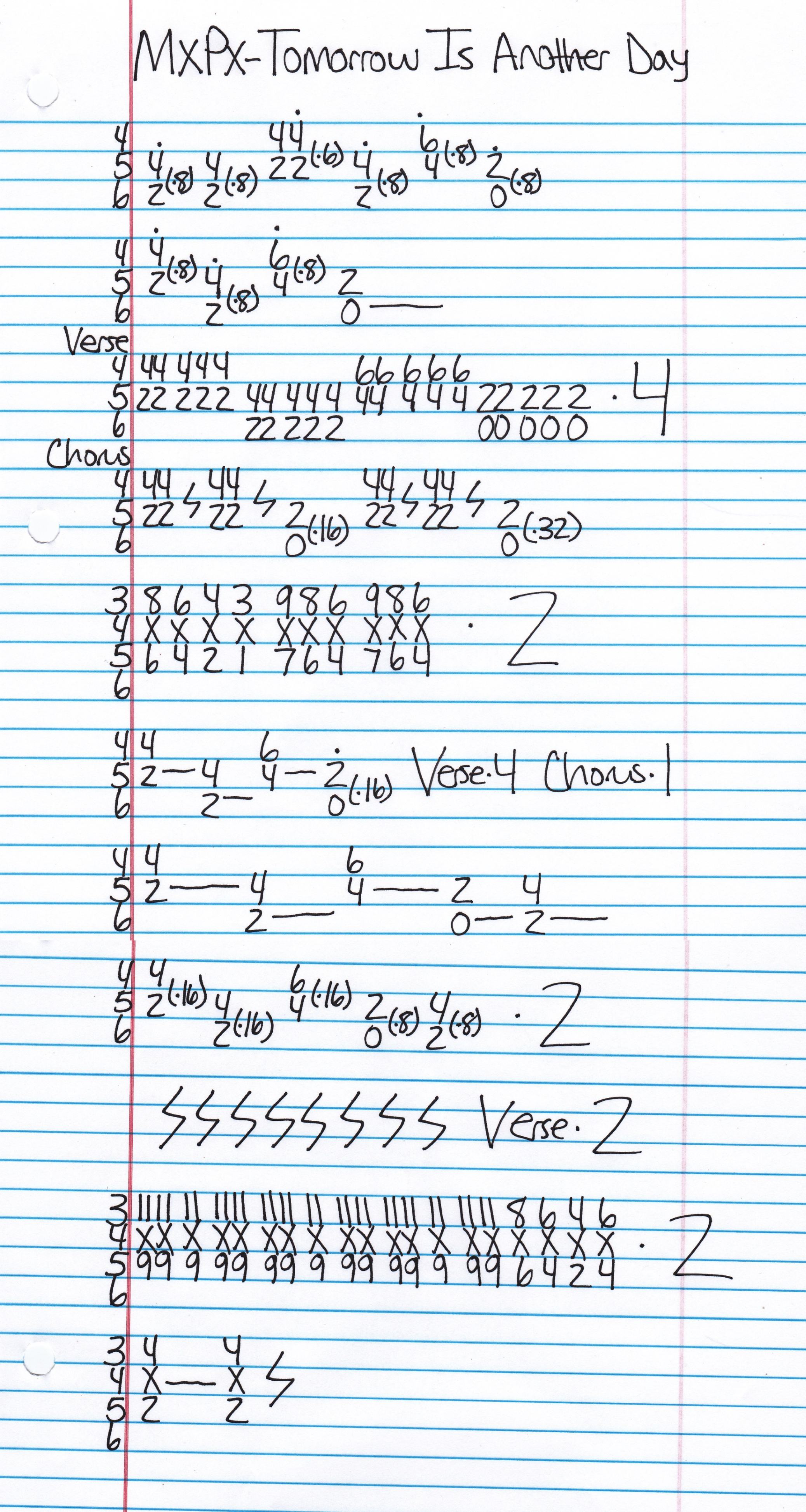 High quality guitar tab for Tomorrow Is Another Day by MxPx off of the album Slowly Going The Way Of The Buffalo. ***Complete and accurate guitar tab!***